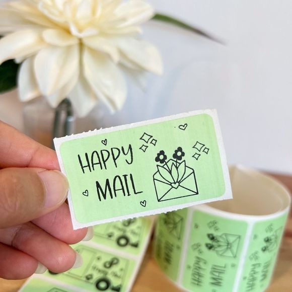 ‎💚150 Happy Mail/Thank you Stickers - Picture 3 of 3